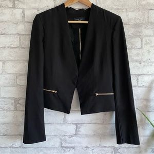 Love Tree Long Sleeve Cropped Back Zipper Jacket Blazer Size Medium